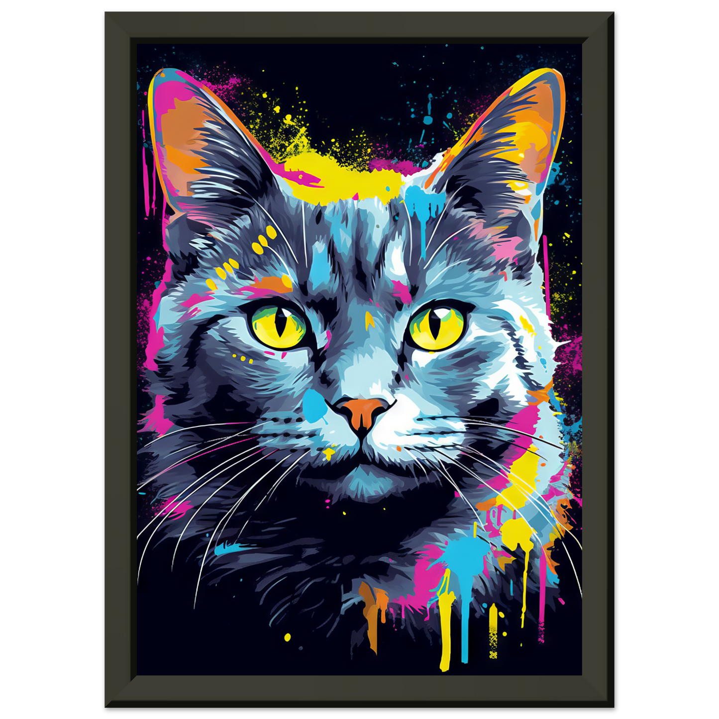 Cat Gray Mackerel Pop Art (CAT46)