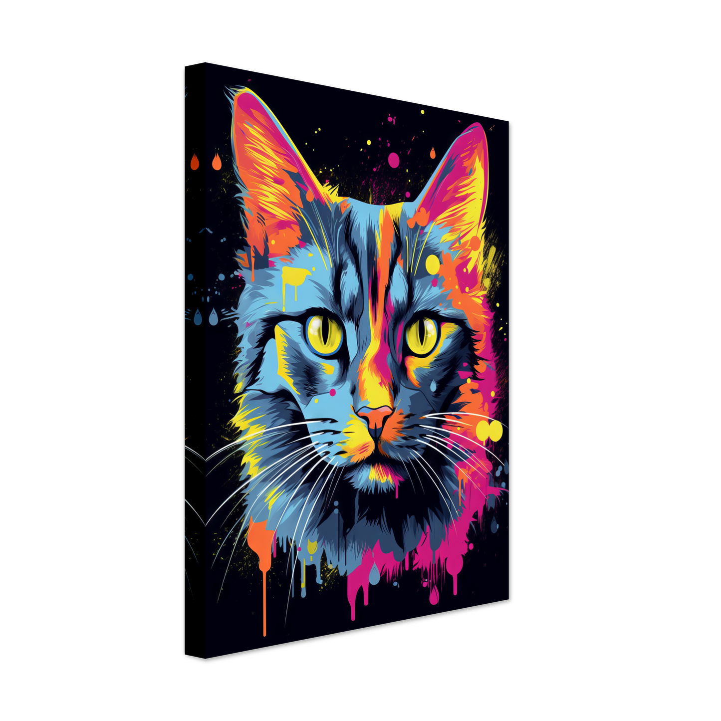 Katze Grau Getigert Pop-Art (CAT48)
