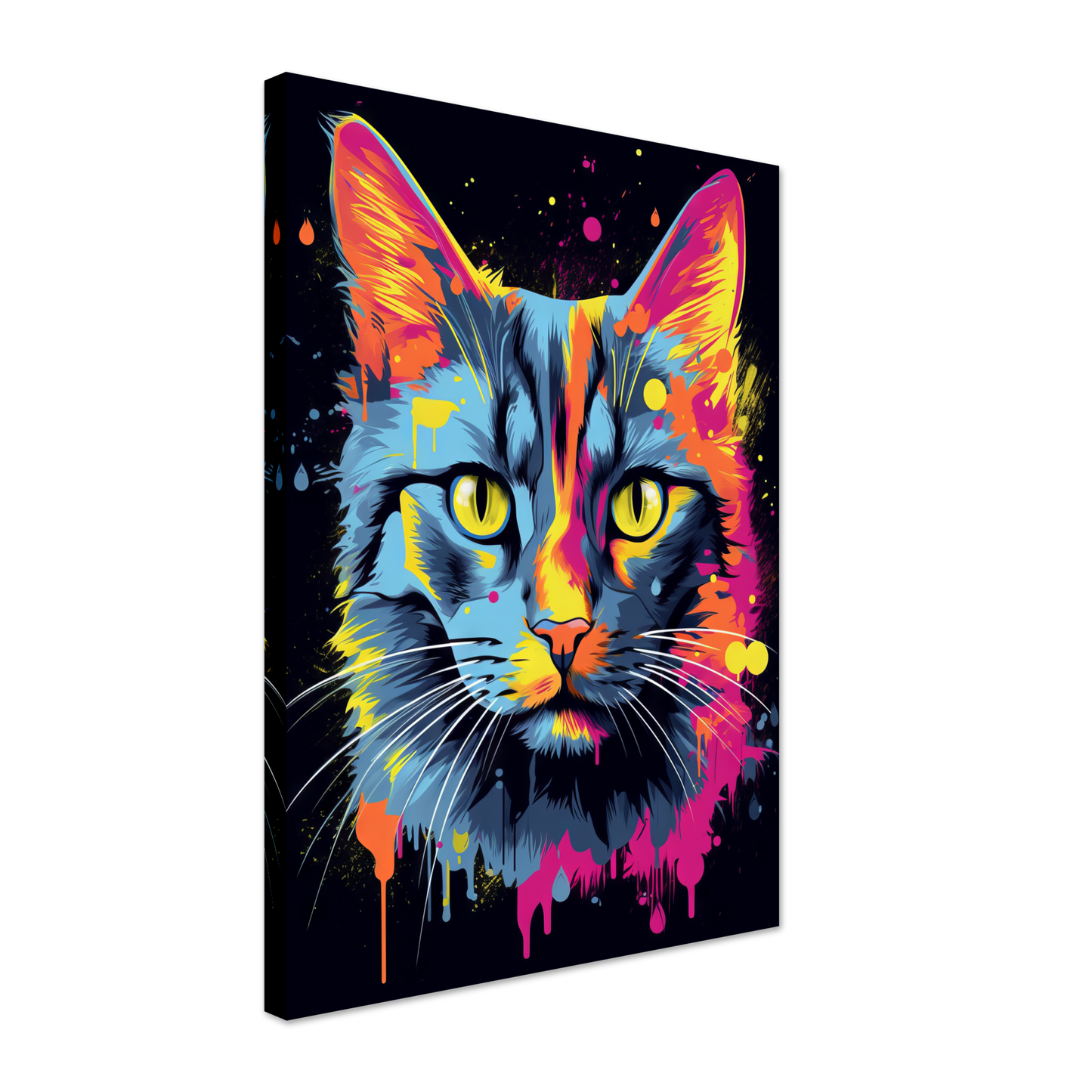 Katze Grau Getigert Pop-Art (CAT48)
