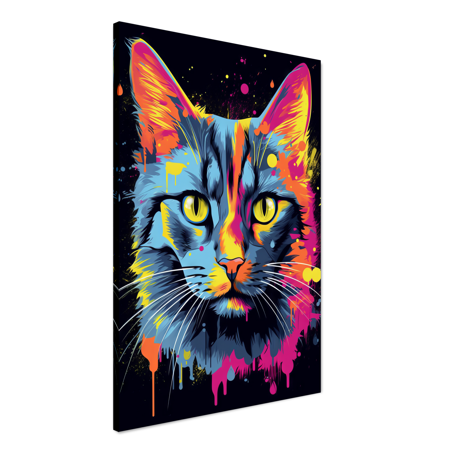 Katze Grau Getigert Pop-Art (CAT48)