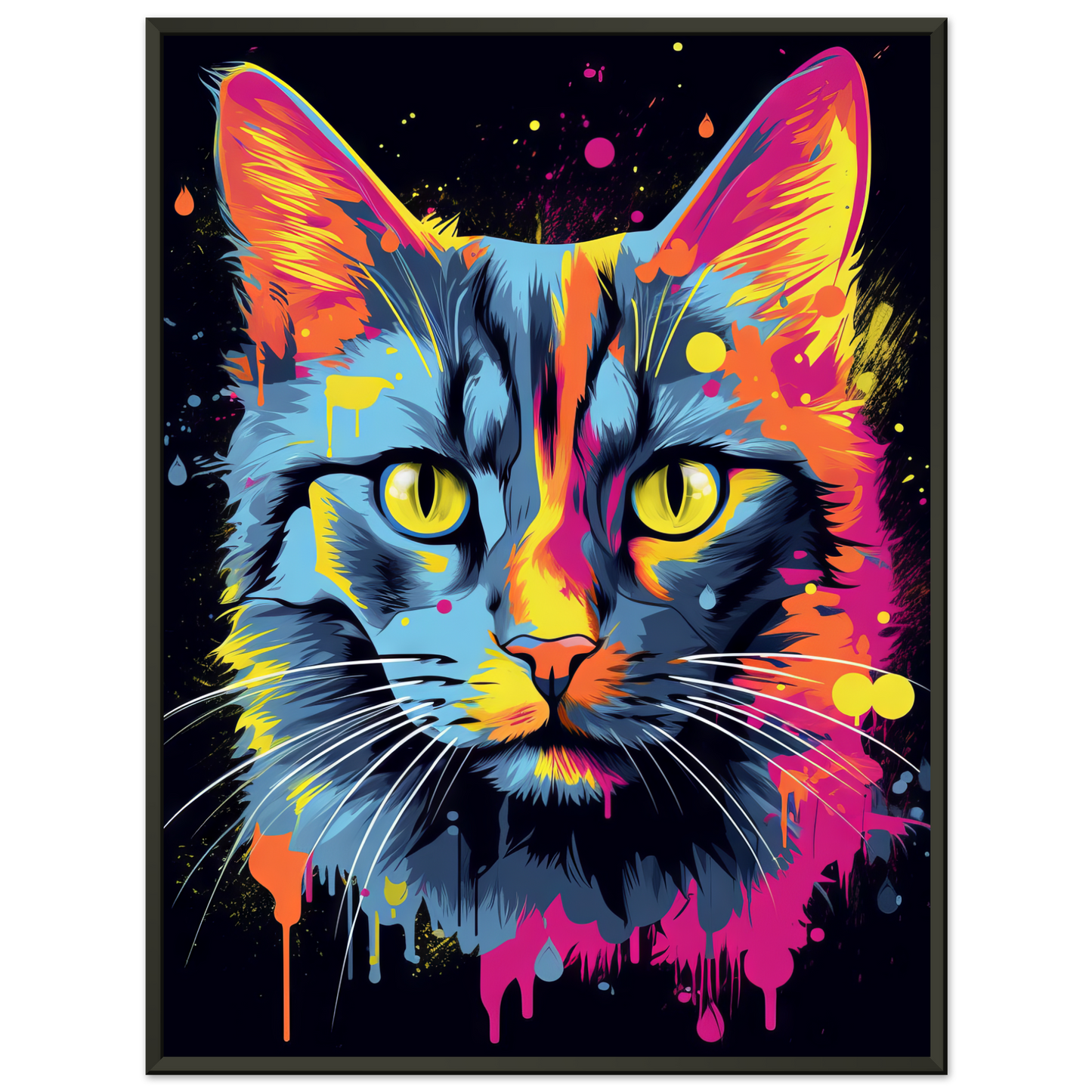 Katze Grau Getigert Pop-Art (CAT48)