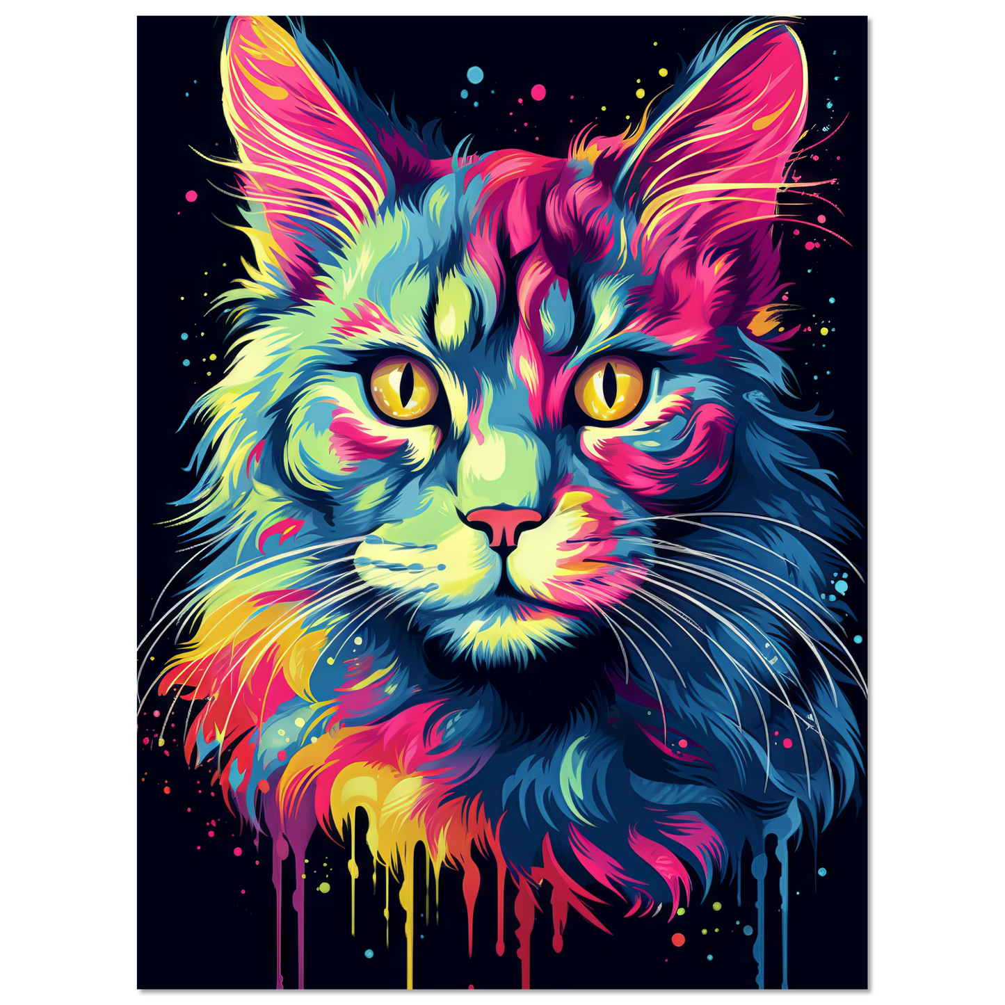 Katze Maine Coon Pop-Art (CAT52)