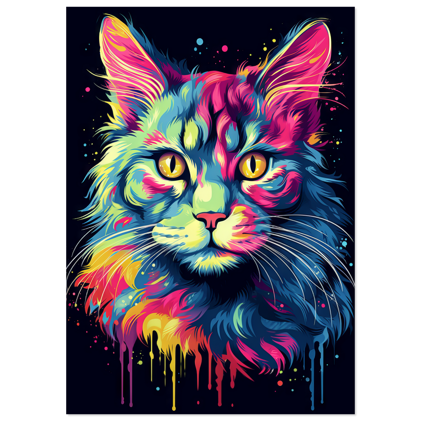 Katze Maine Coon Pop-Art (CAT52)