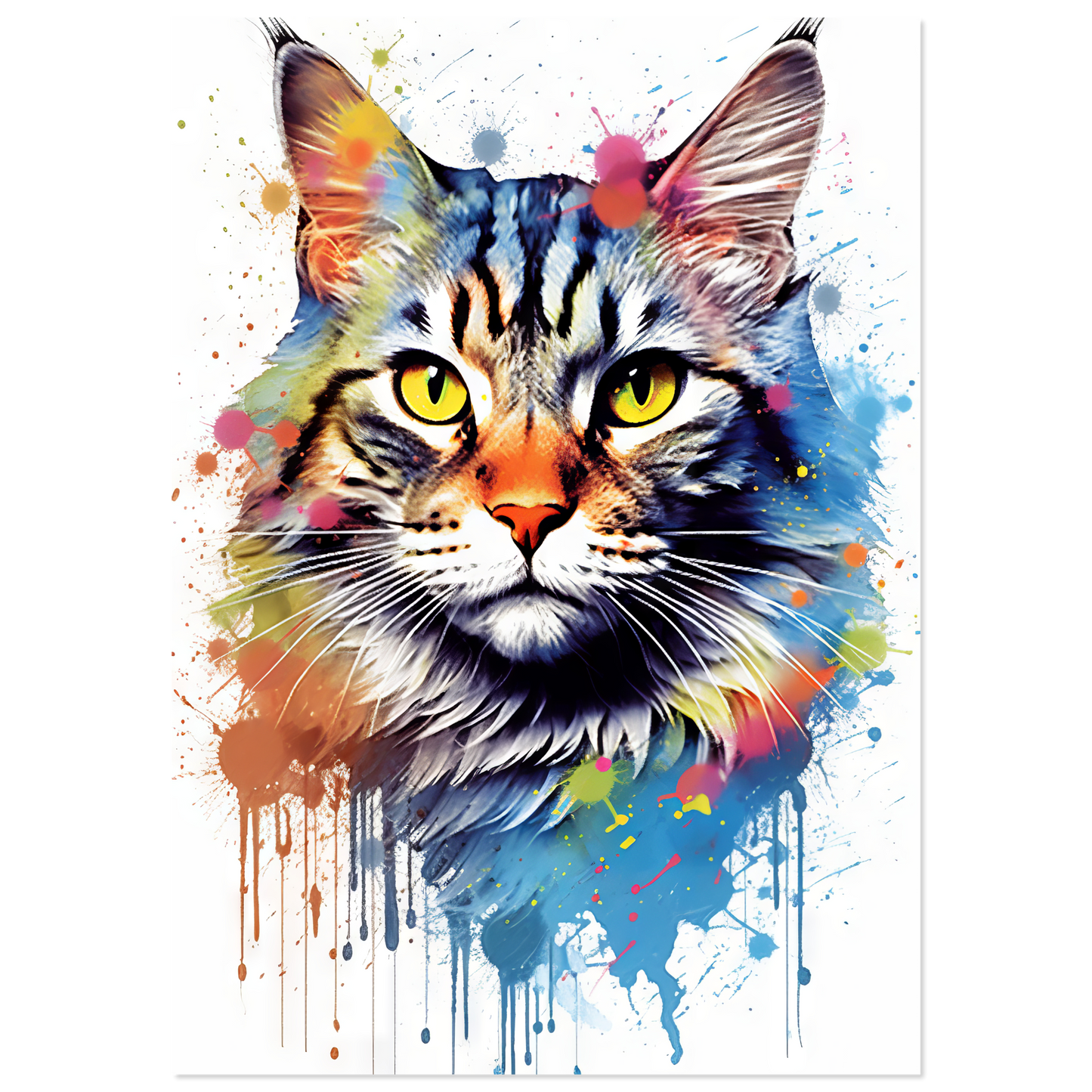 Katze Maine Coon Pop-Art (CAT53)