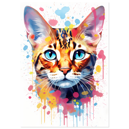 Cat Bengal Pop Art (CAT62)