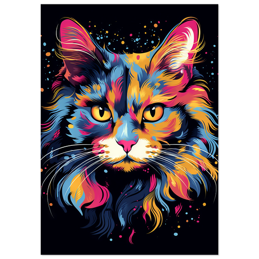 Cat North Norwegian Forest Cat Pop Art (CAT67)
