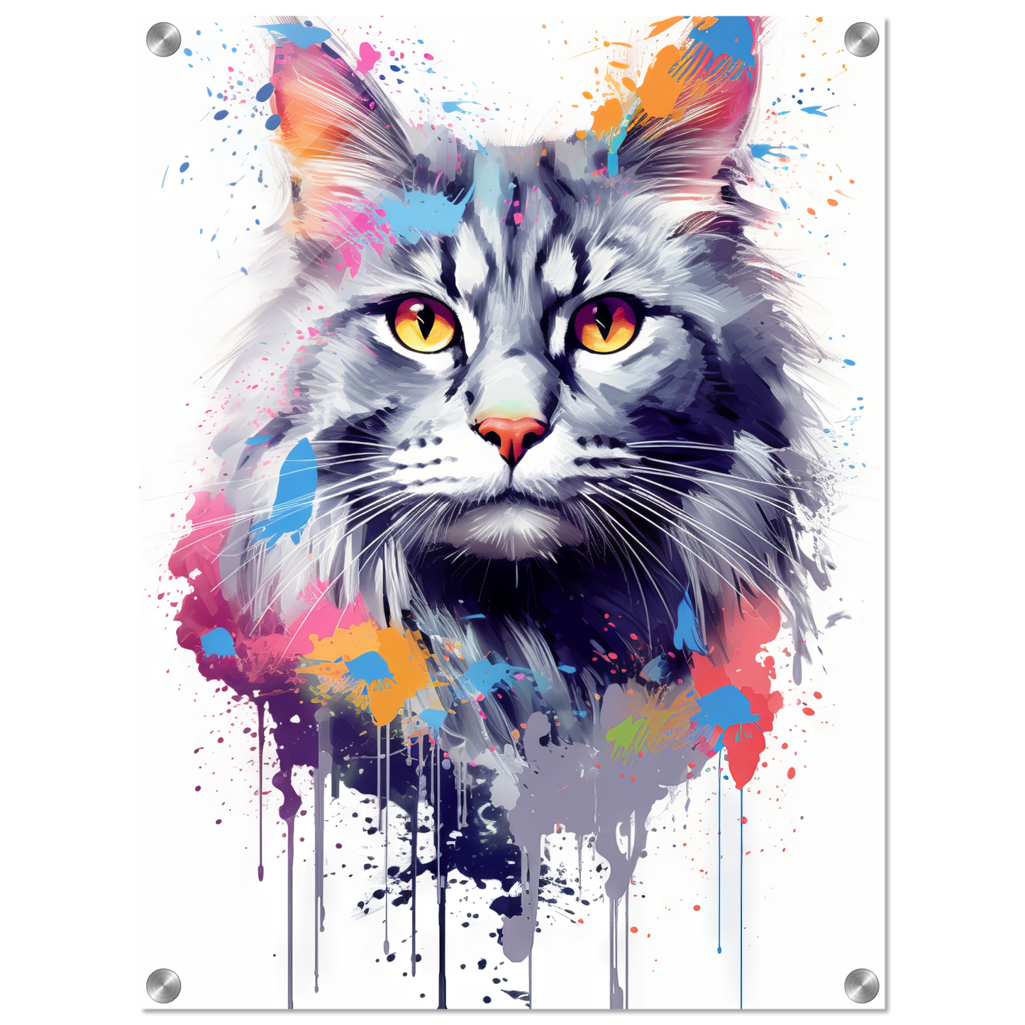 Katze Norgwegische Waldkatze Pop-Art (CAT70)