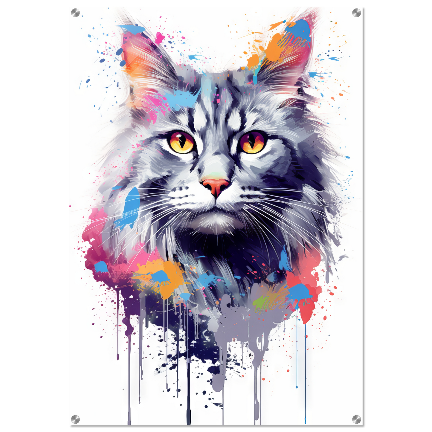 Katze Norgwegische Waldkatze Pop-Art (CAT70)