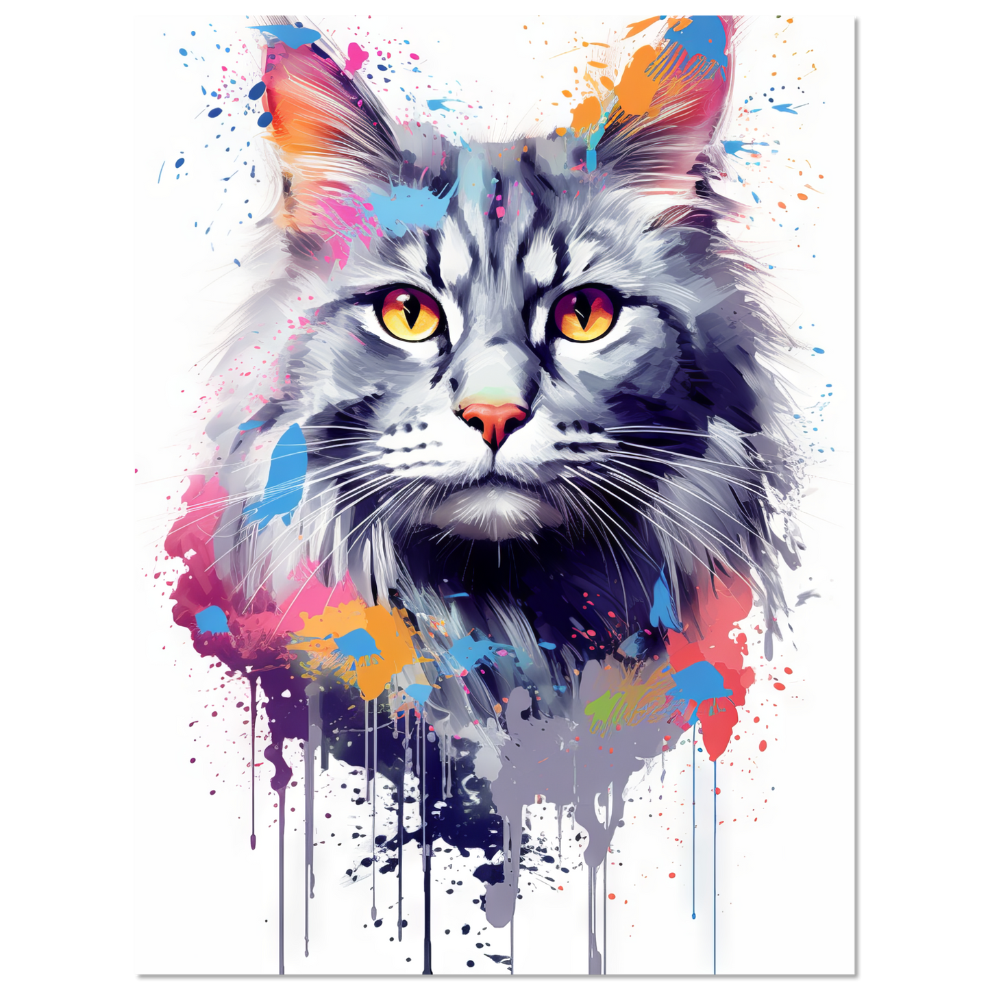 Katze Norgwegische Waldkatze Pop-Art (CAT70)