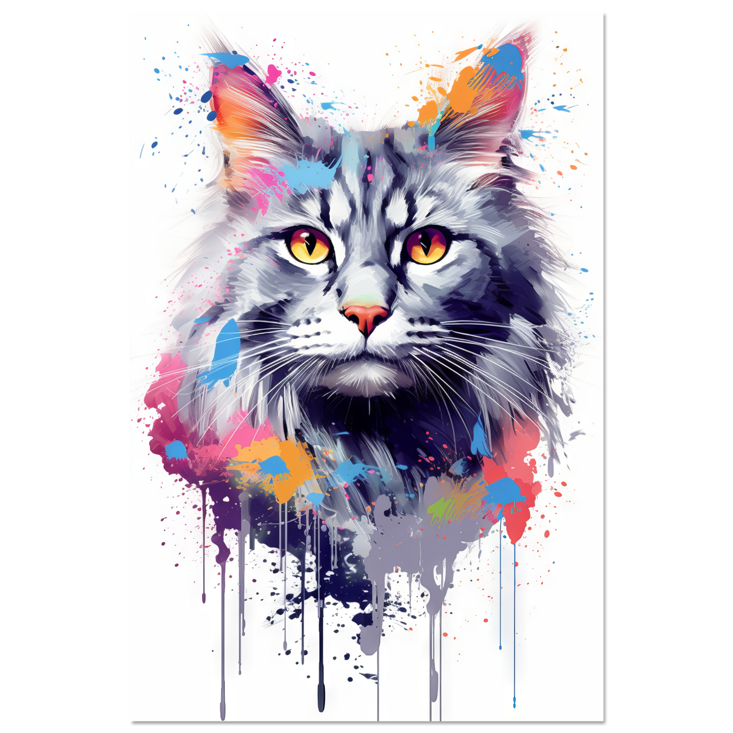 Katze Norgwegische Waldkatze Pop-Art (CAT70)