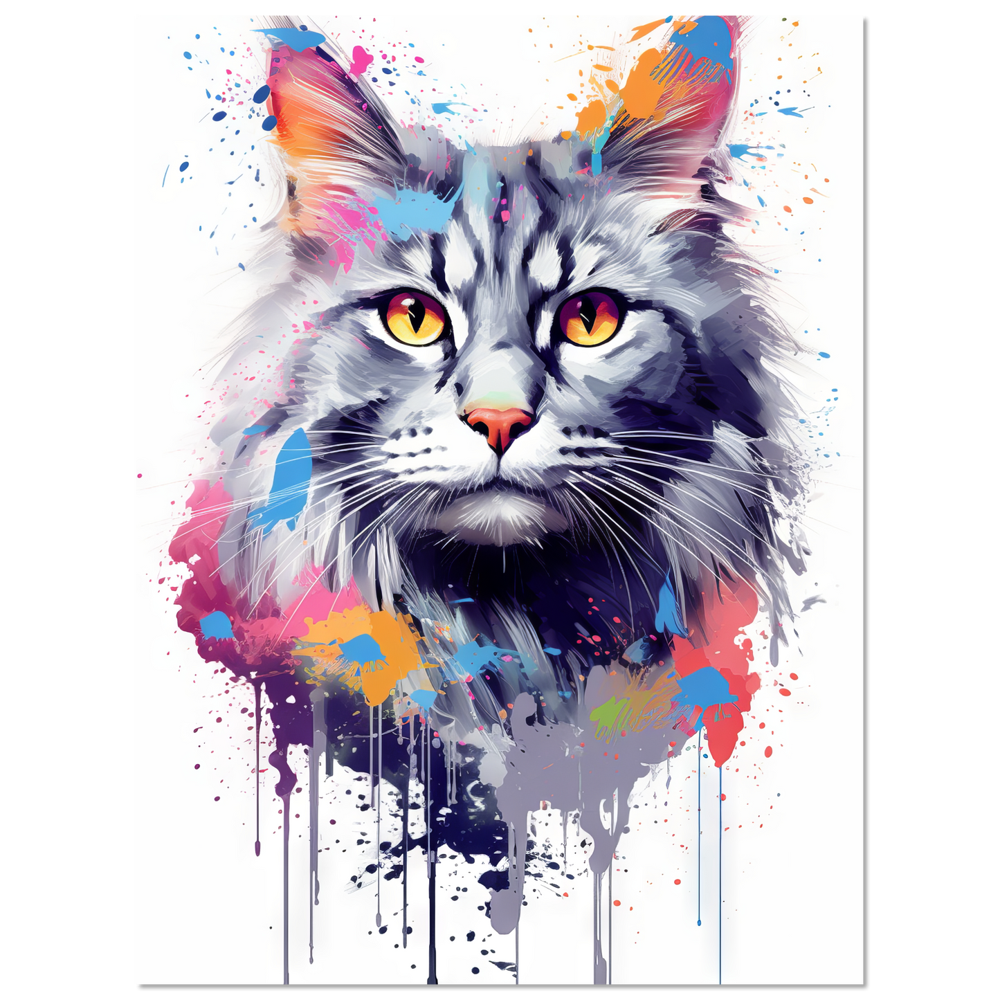 Katze Norgwegische Waldkatze Pop-Art (CAT70)