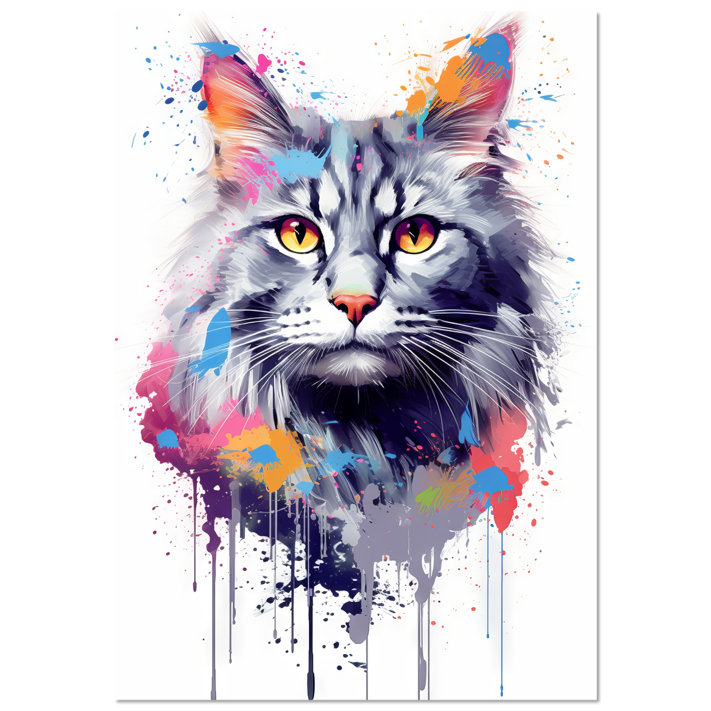 Katze Norgwegische Waldkatze Pop-Art (CAT70)