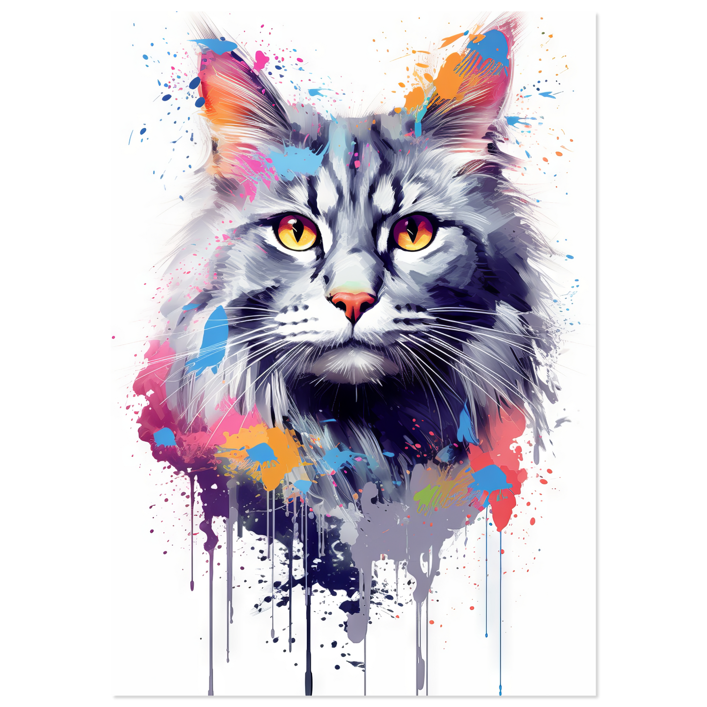 Katze Norgwegische Waldkatze Pop-Art (CAT70)