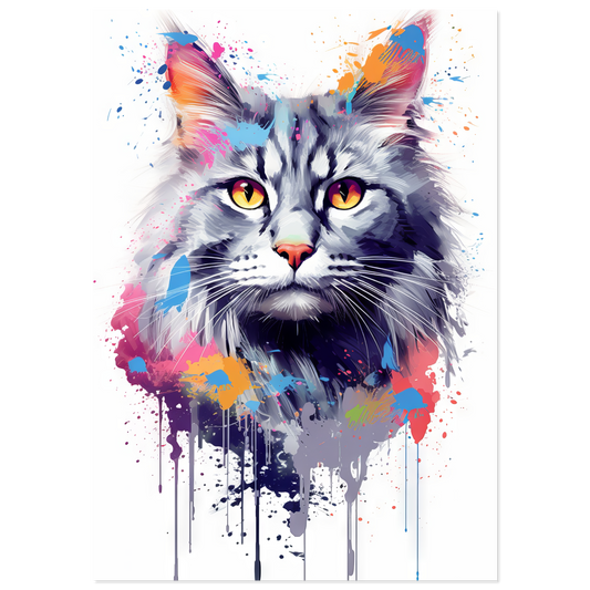 Cat North Norwegian Forest Cat Pop Art (CAT70)