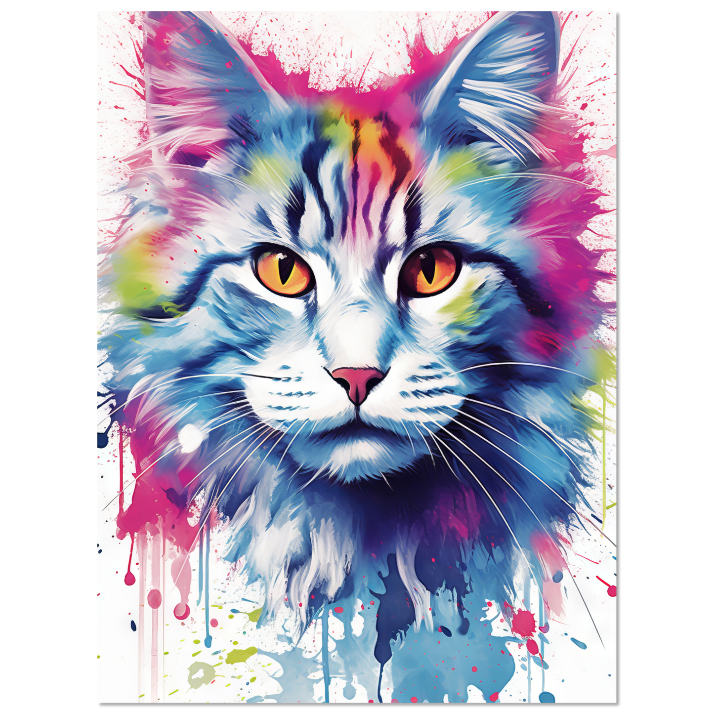 Katze Norgwegische Waldkatze Pop-Art (CAT71)
