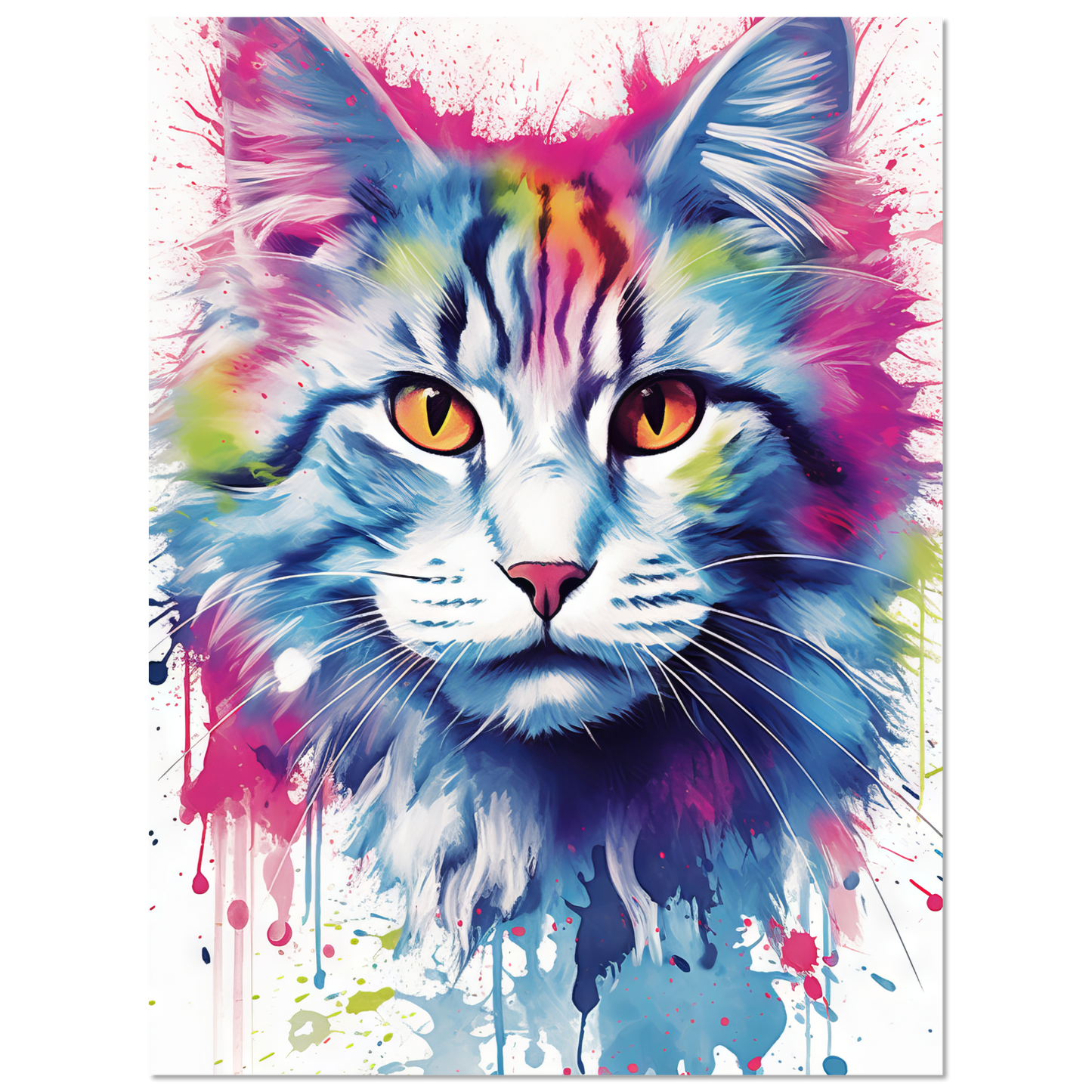 Katze Norgwegische Waldkatze Pop-Art (CAT71)