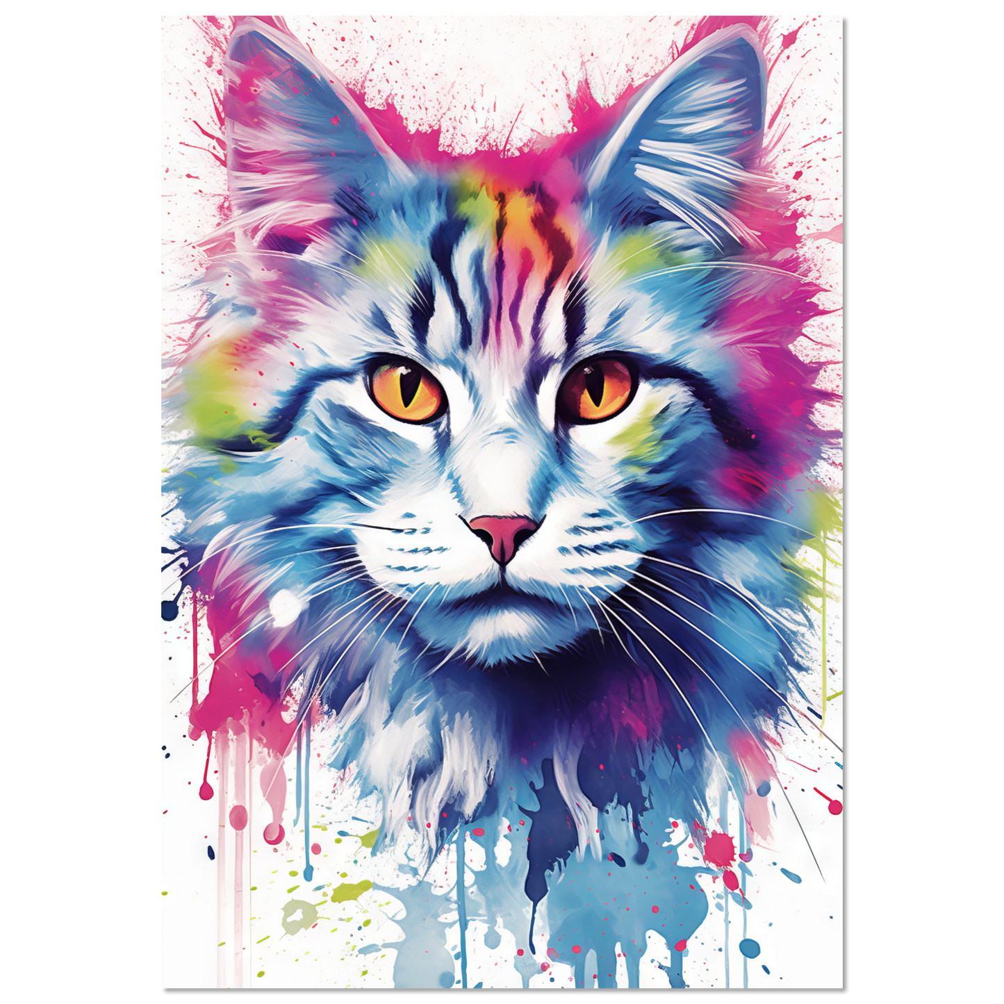Katze Norgwegische Waldkatze Pop-Art (CAT71)