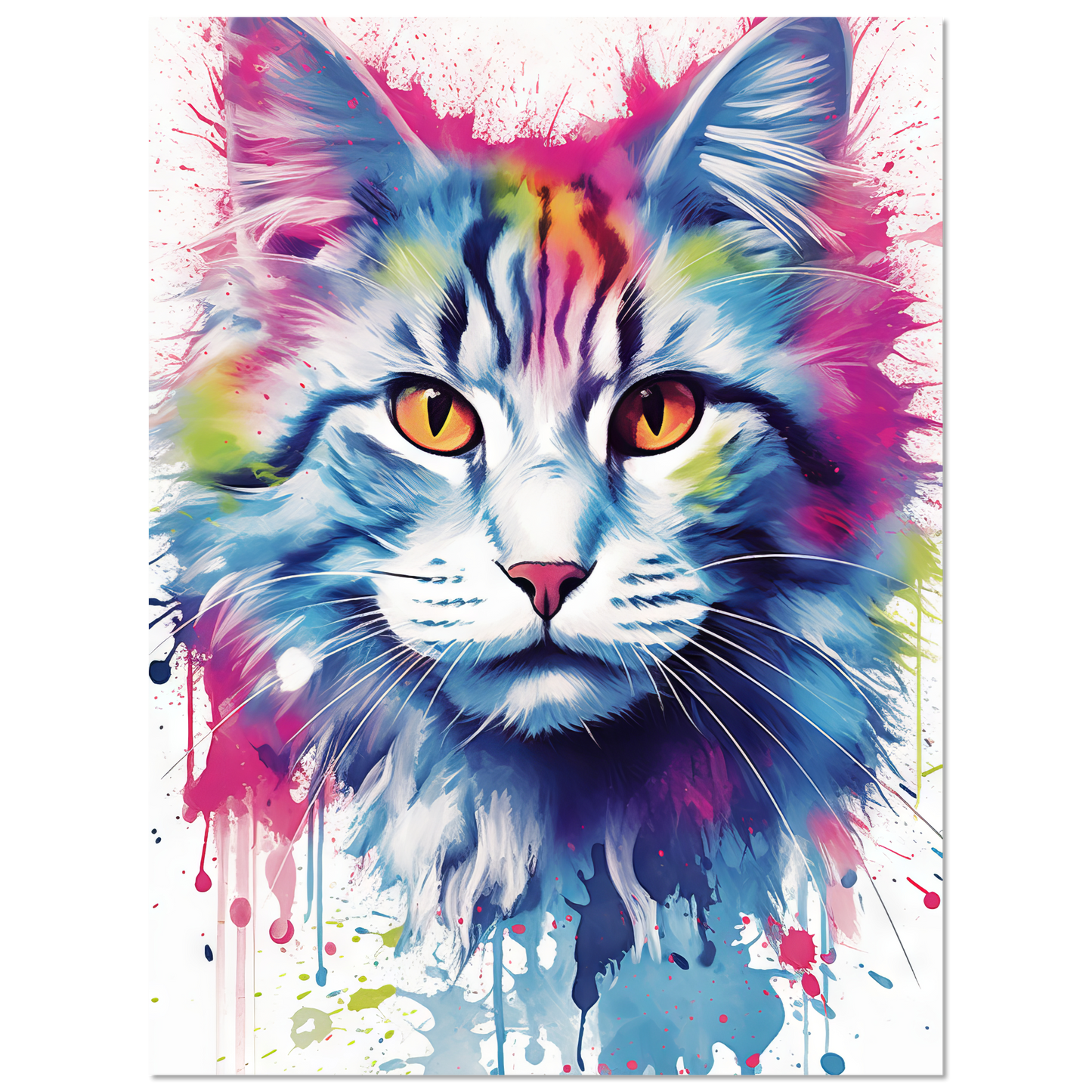 Katze Norgwegische Waldkatze Pop-Art (CAT71)