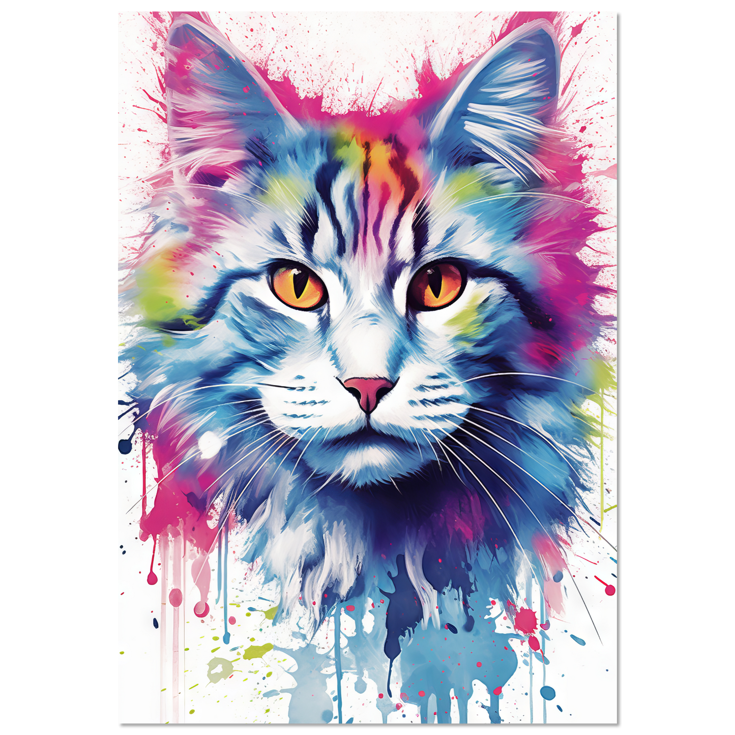 Katze Norgwegische Waldkatze Pop-Art (CAT71)