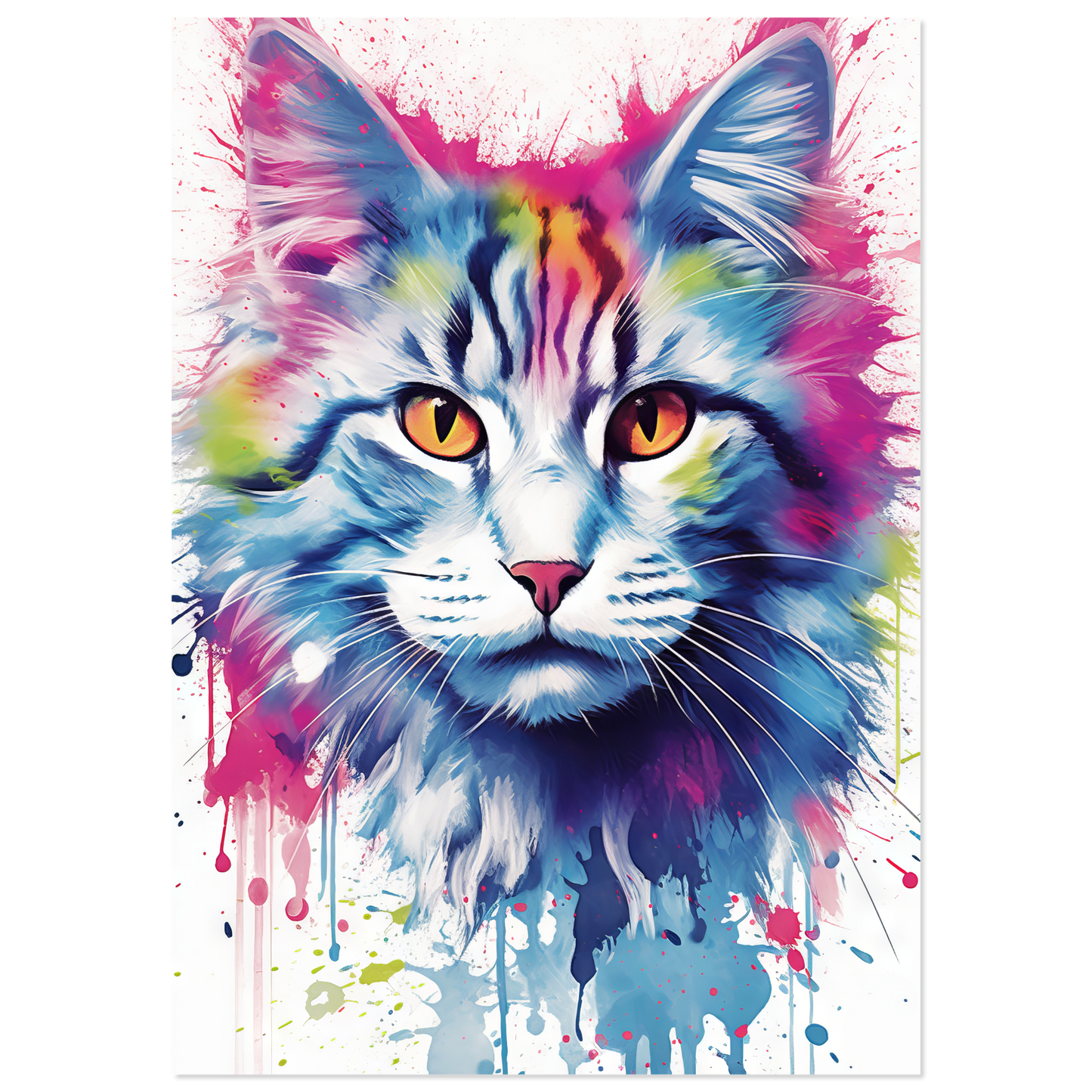 Katze Norgwegische Waldkatze Pop-Art (CAT71)