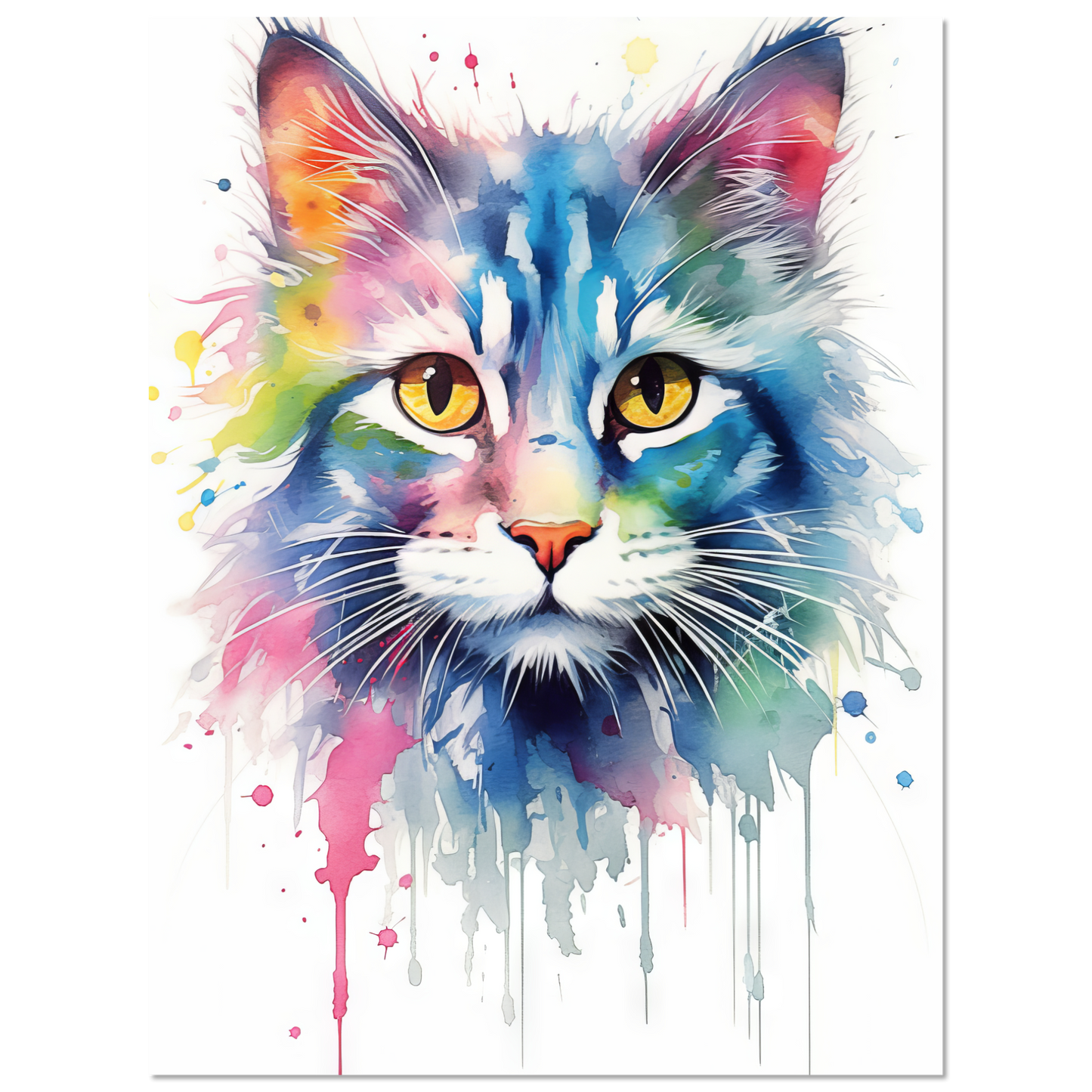 Cat North Norwegian Forest Cat Pop Art (CAT72)