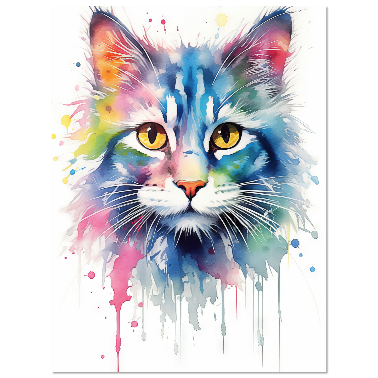 Cat North Norwegian Forest Cat Pop Art (CAT72)