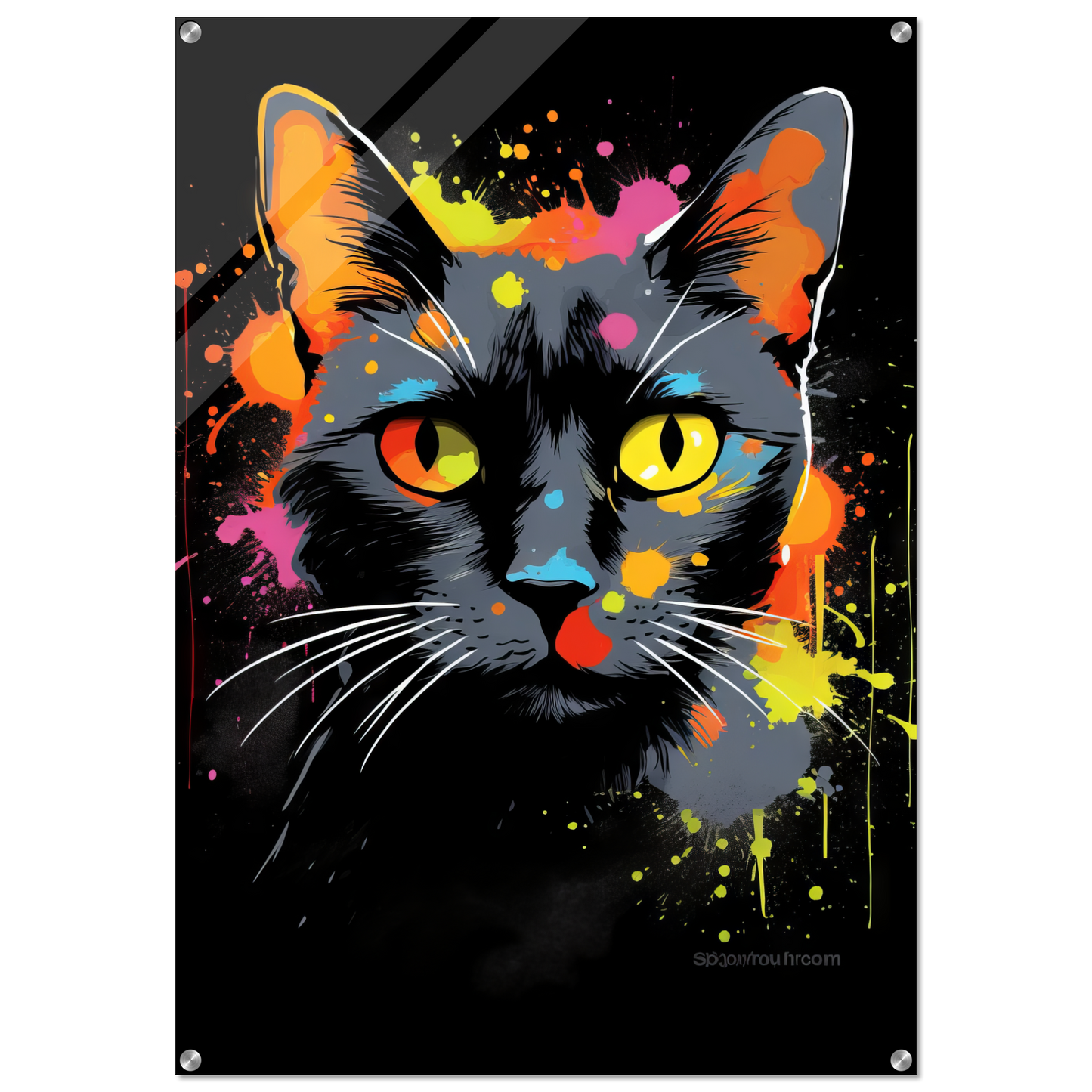 Katze Schwarz (Pop-Art) (CAT81)