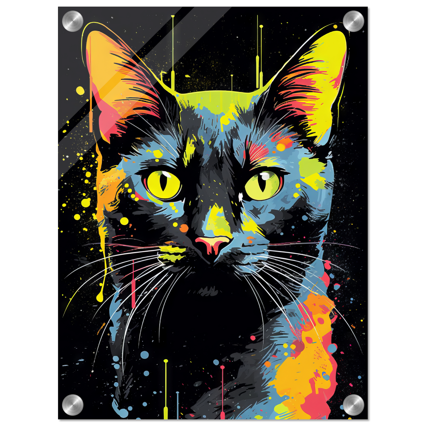 Katze Schwarz (Pop-Art) (CAT84)