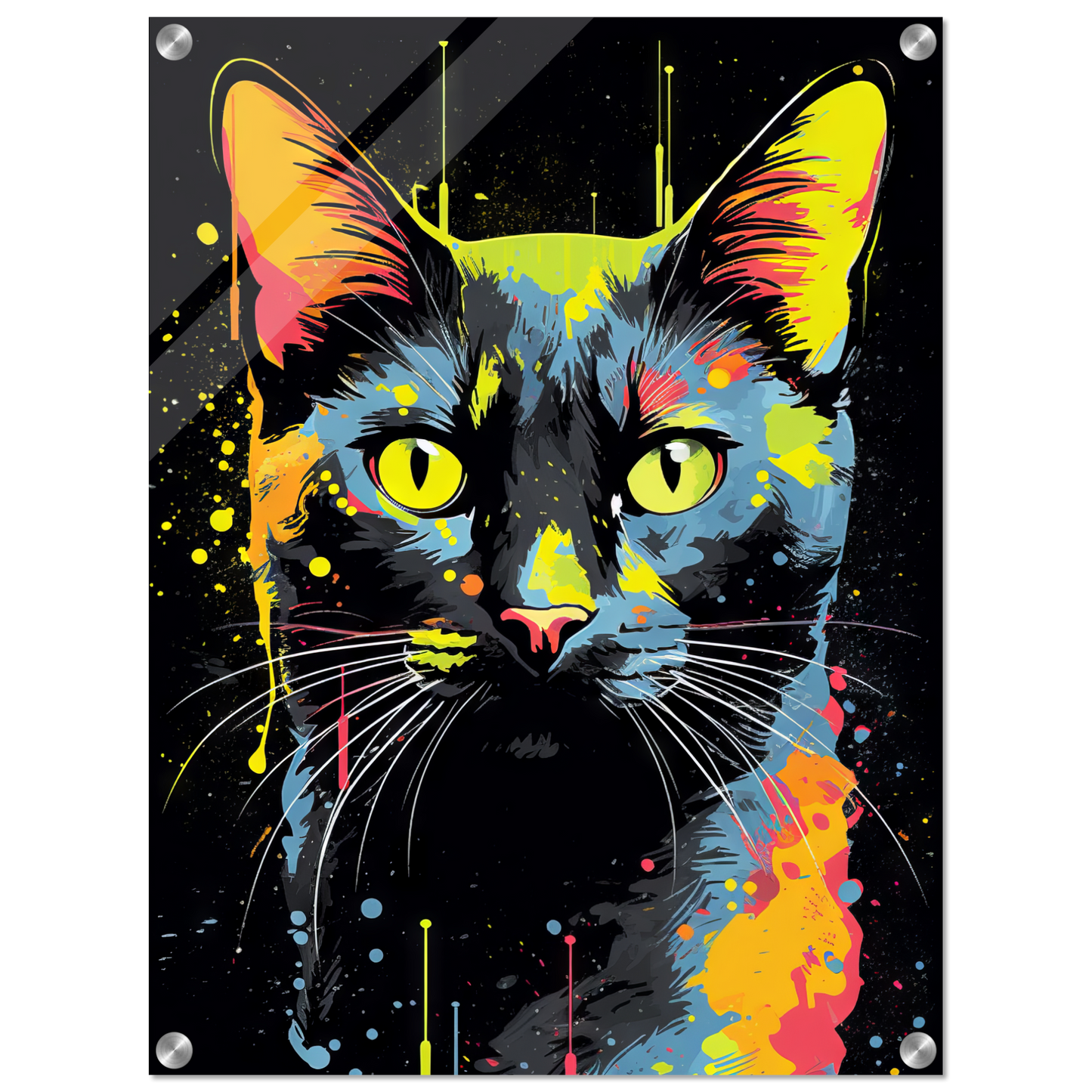 Katze Schwarz (Pop-Art) (CAT84)