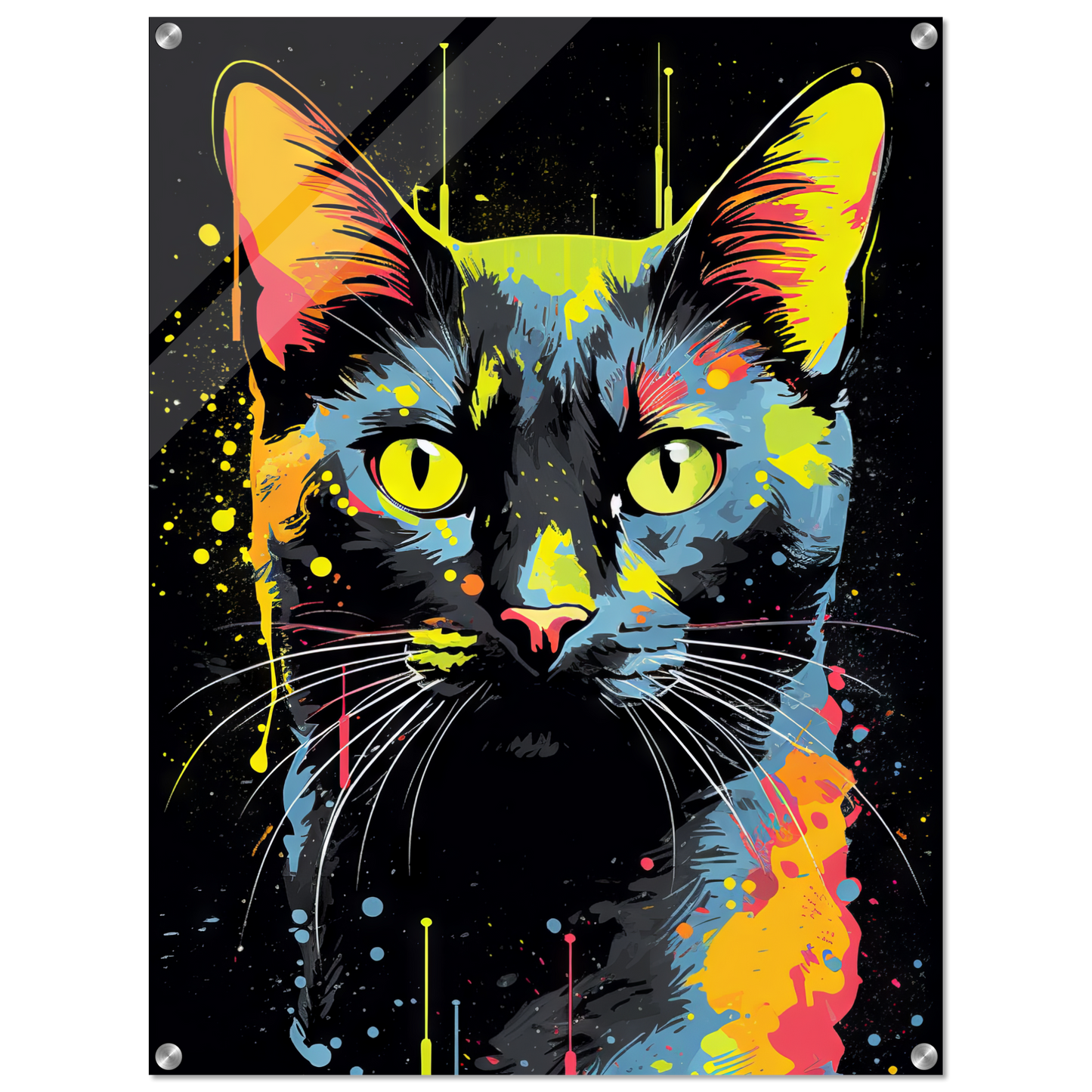 Katze Schwarz (Pop-Art) (CAT84)