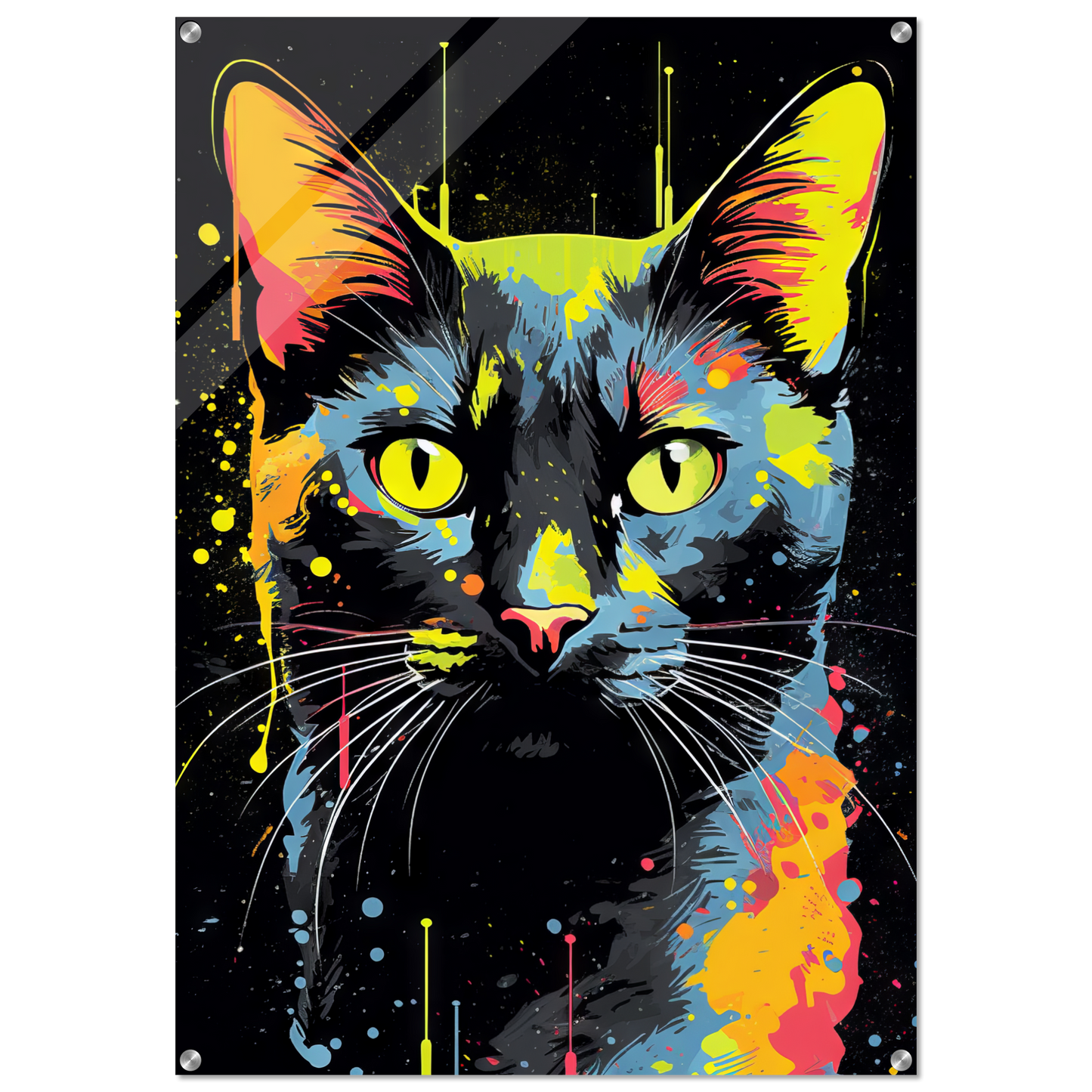 Katze Schwarz (Pop-Art) (CAT84)