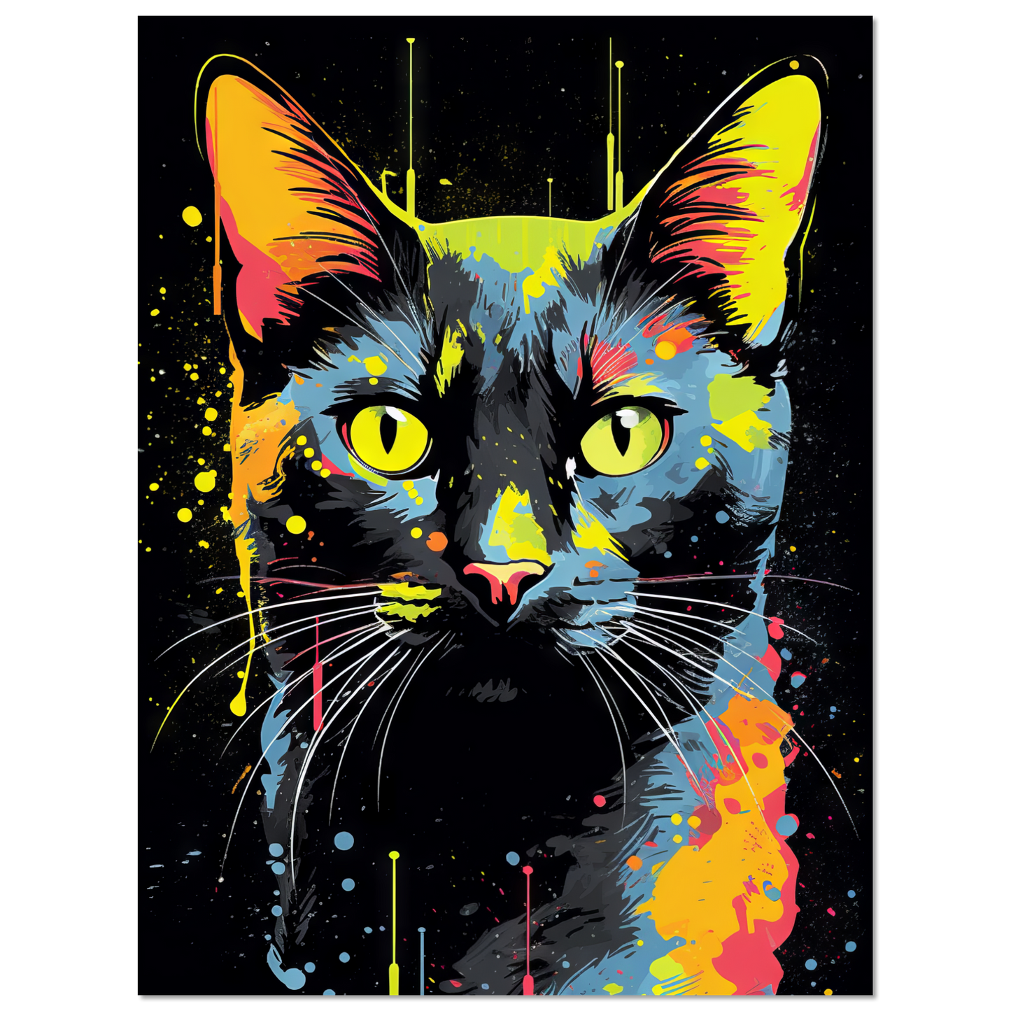 Katze Schwarz (Pop-Art) (CAT84)