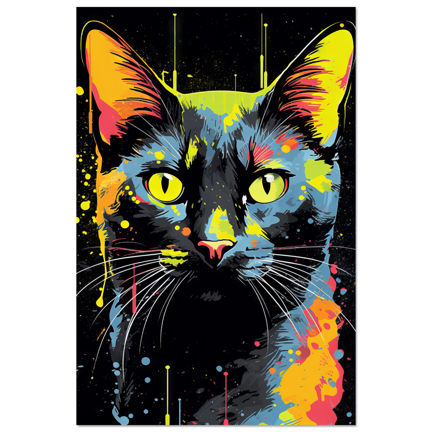 Katze Schwarz (Pop-Art) (CAT84)