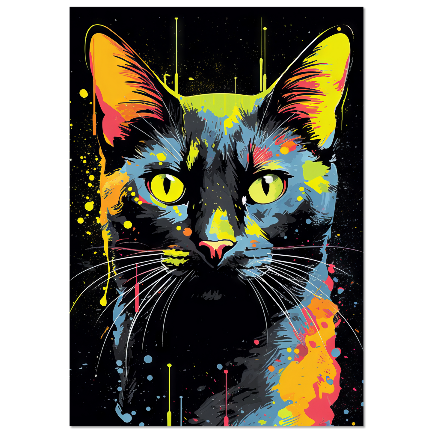 Katze Schwarz (Pop-Art) (CAT84)