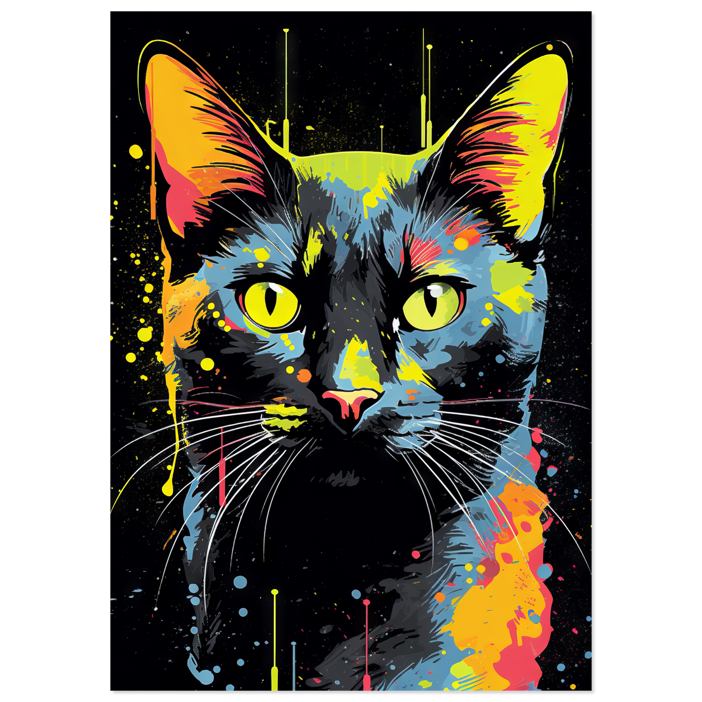 Katze Schwarz (Pop-Art) (CAT84)