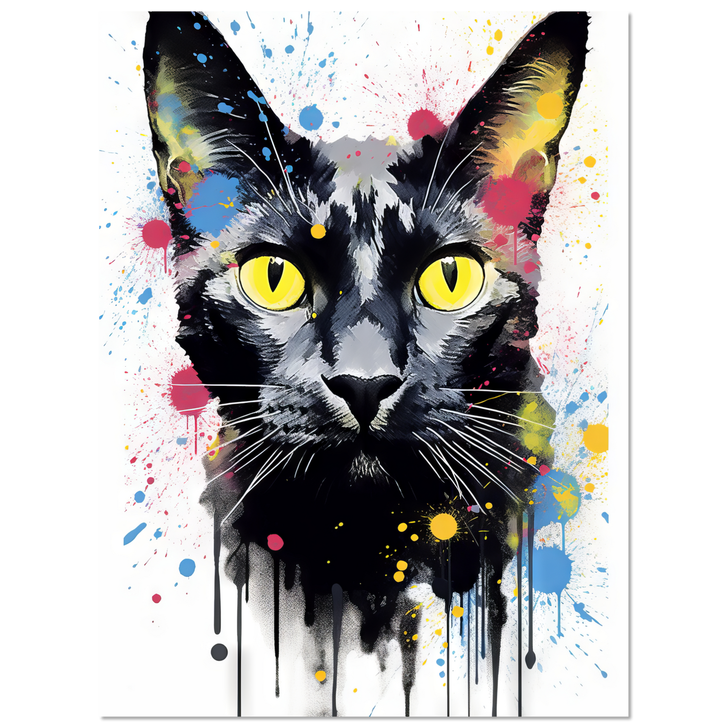 Katze Schwarz (Pop-Art) (CAT85)