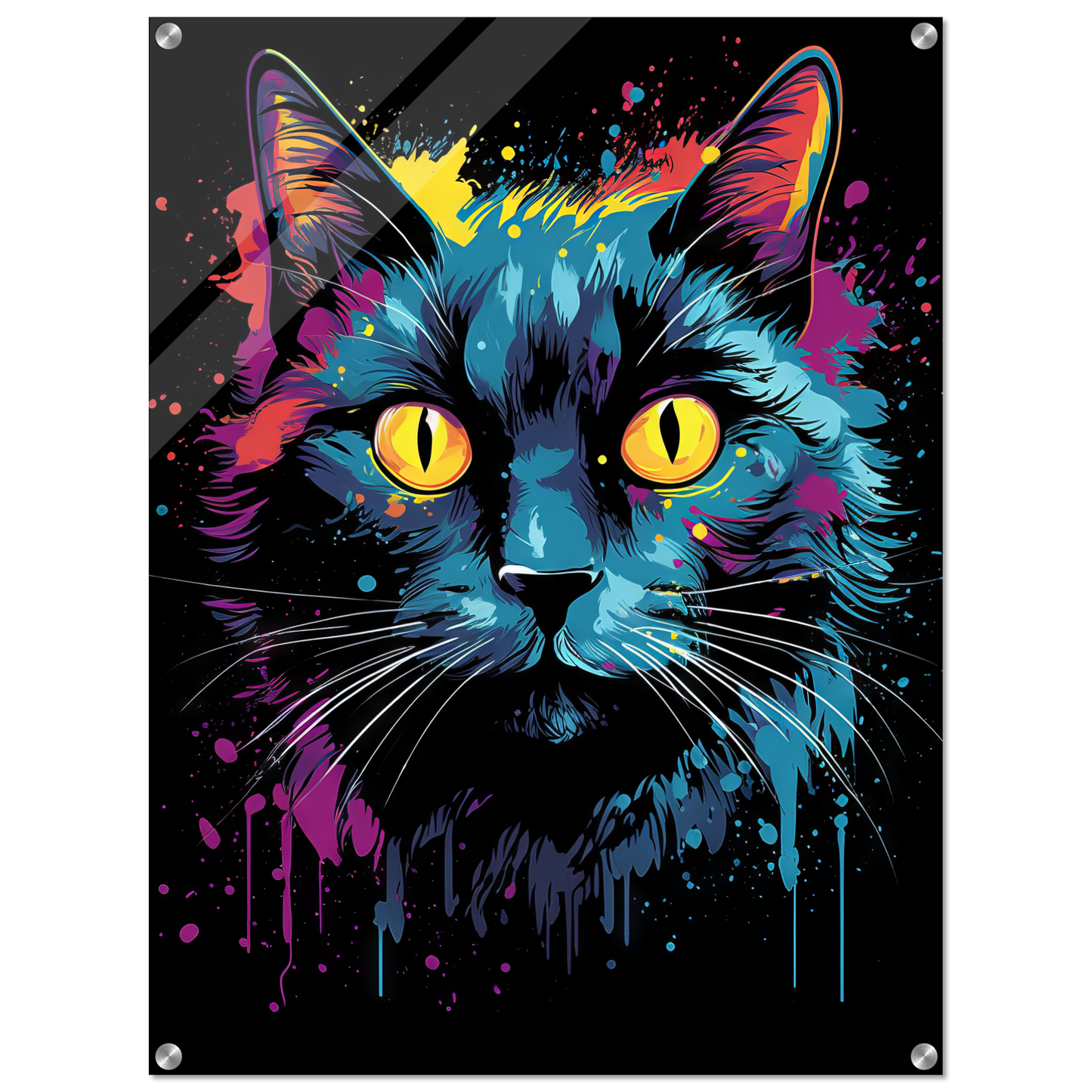 Katze Schwarz (Pop-Art) (CAT89)