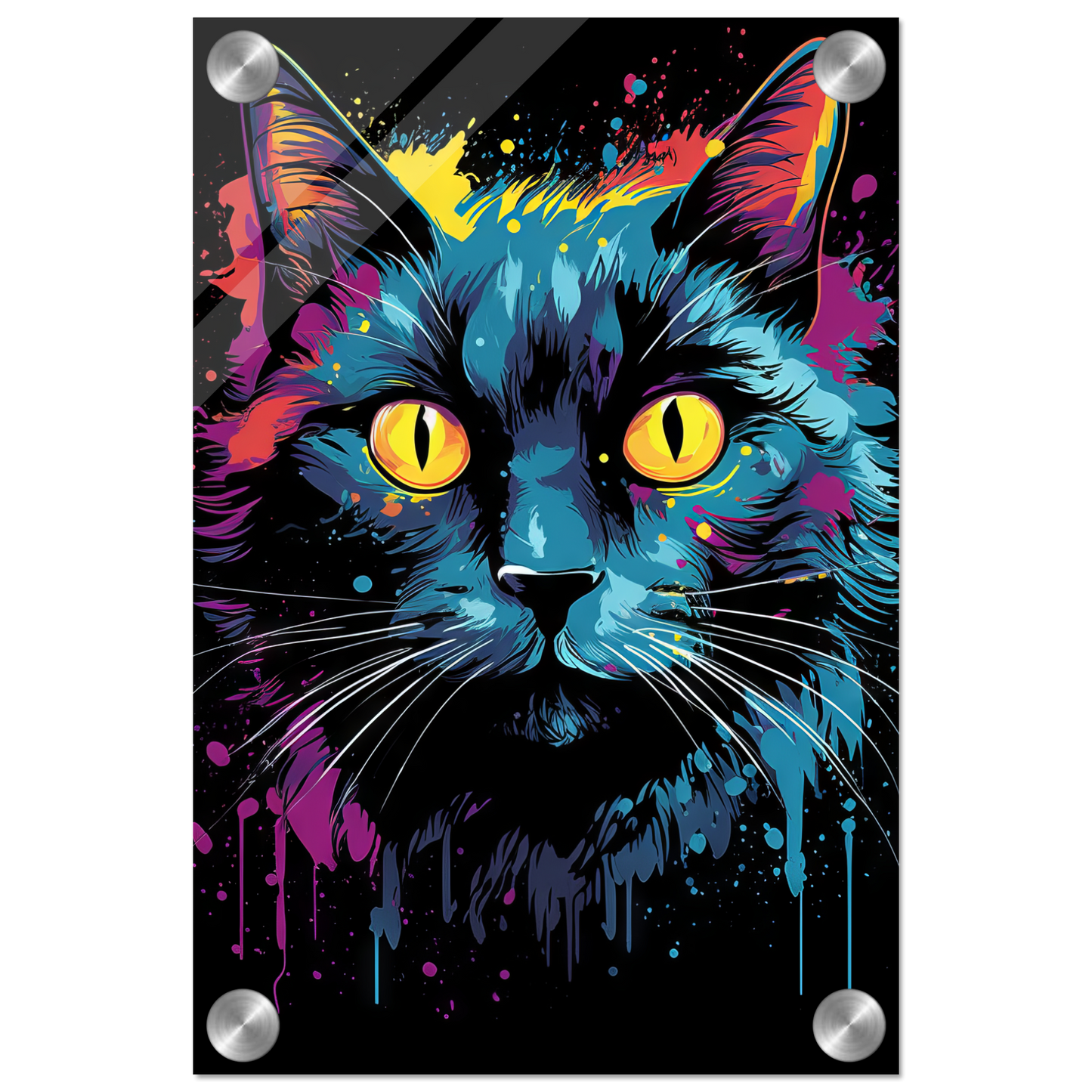 Katze Schwarz (Pop-Art) (CAT89)
