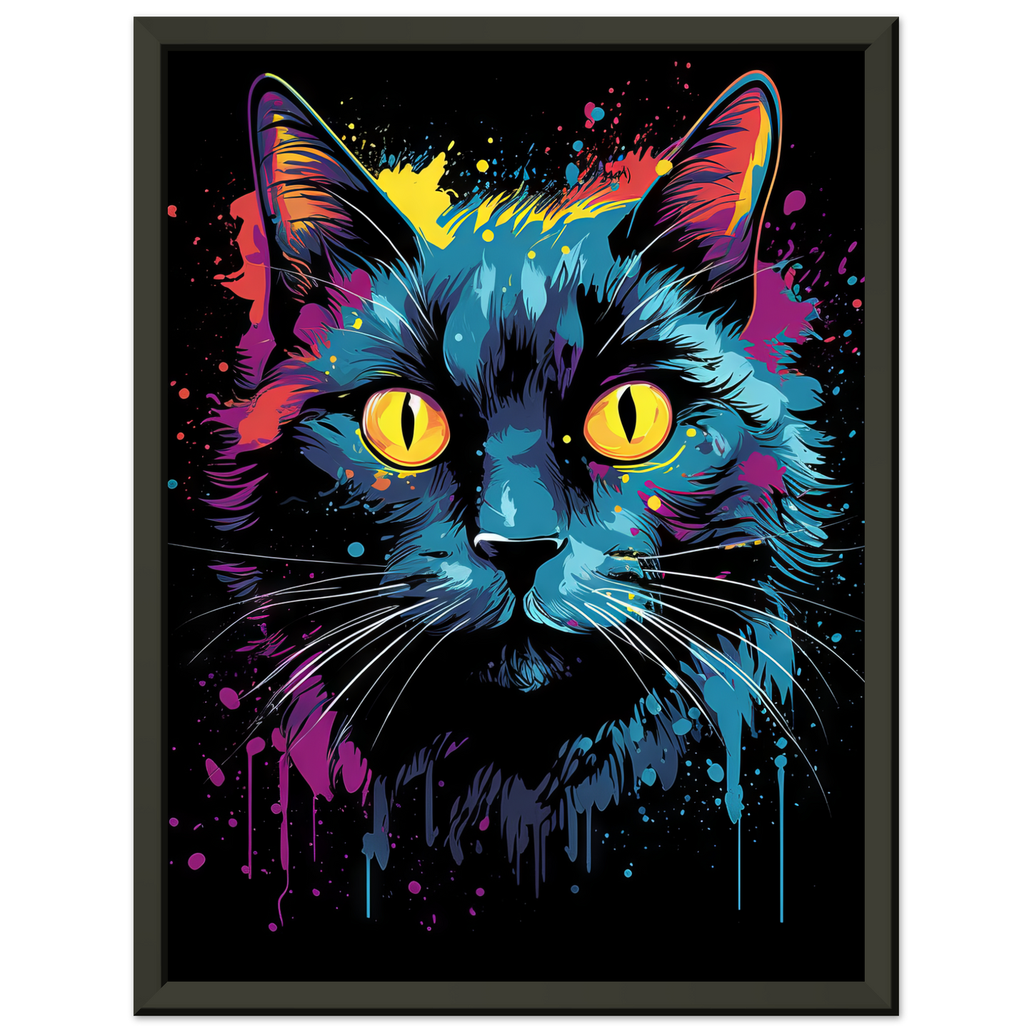 Katze Schwarz (Pop-Art) (CAT89)