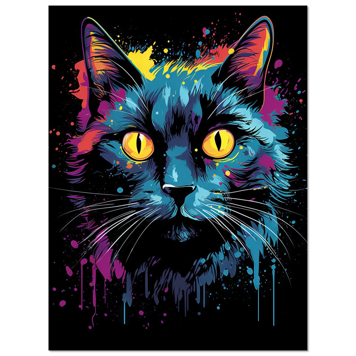 Katze Schwarz (Pop-Art) (CAT89)