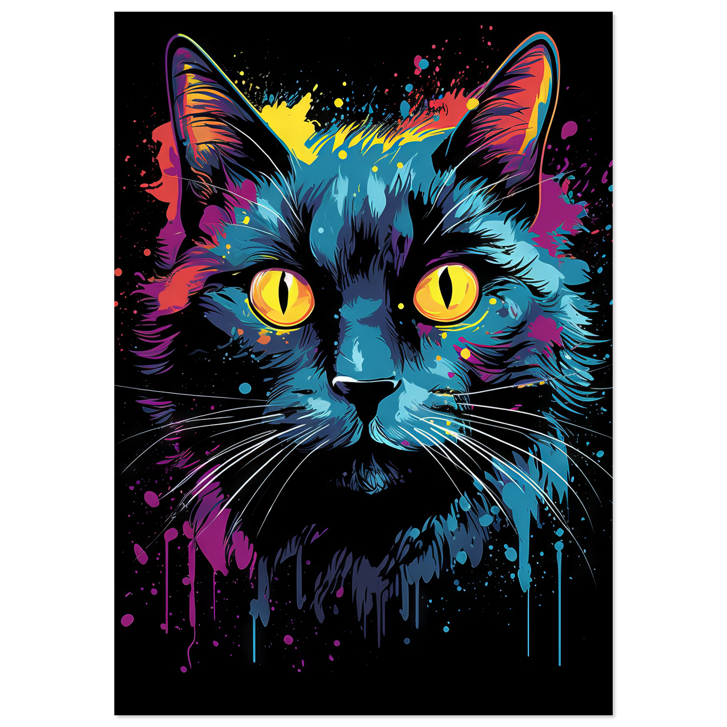 Katze Schwarz (Pop-Art) (CAT89)
