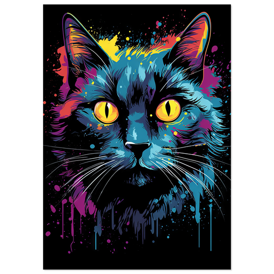 Katze Schwarz (Pop-Art) (CAT89)