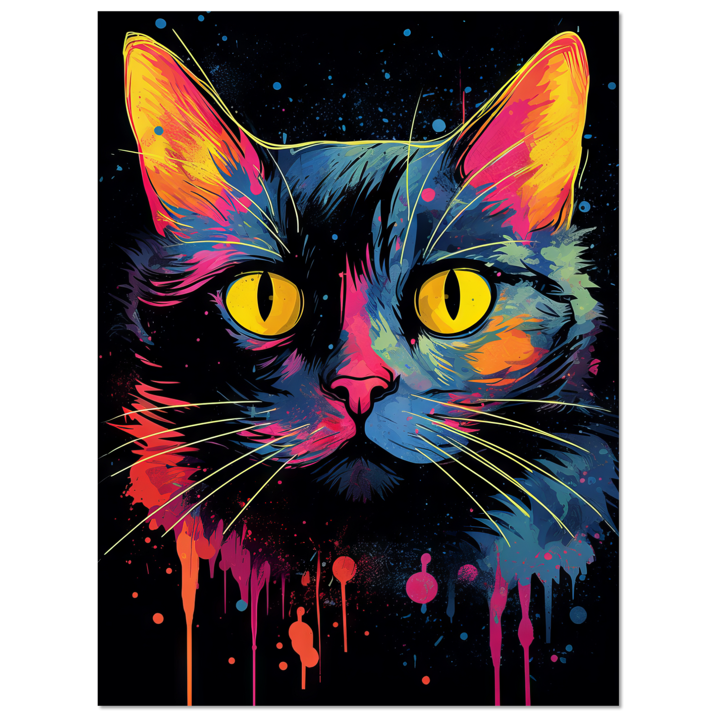 Katze Schwarz (Pop-Art) (CAT90)