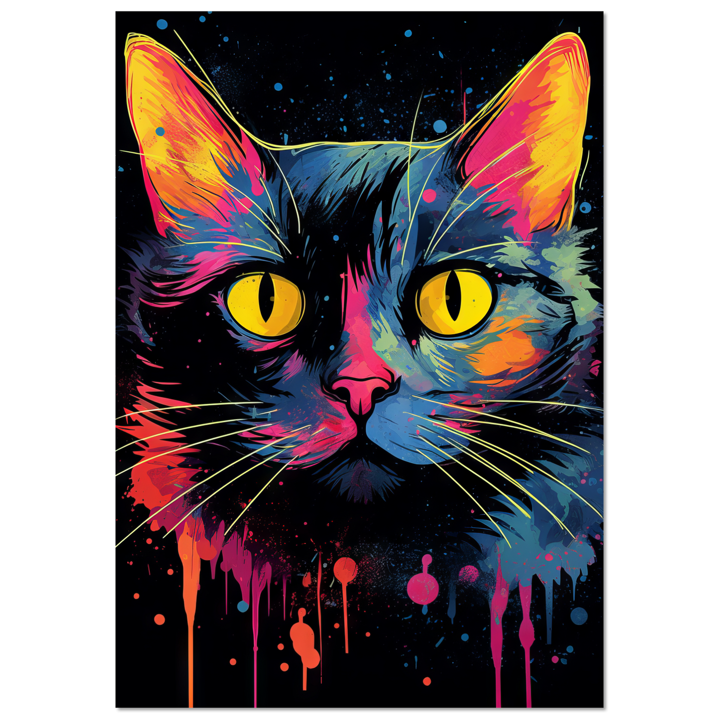 Katze Schwarz (Pop-Art) (CAT90)