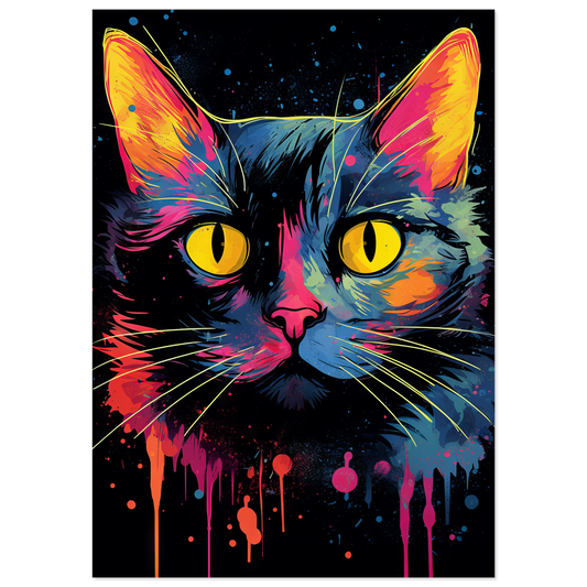 Katze Schwarz (Pop-Art) (CAT90)