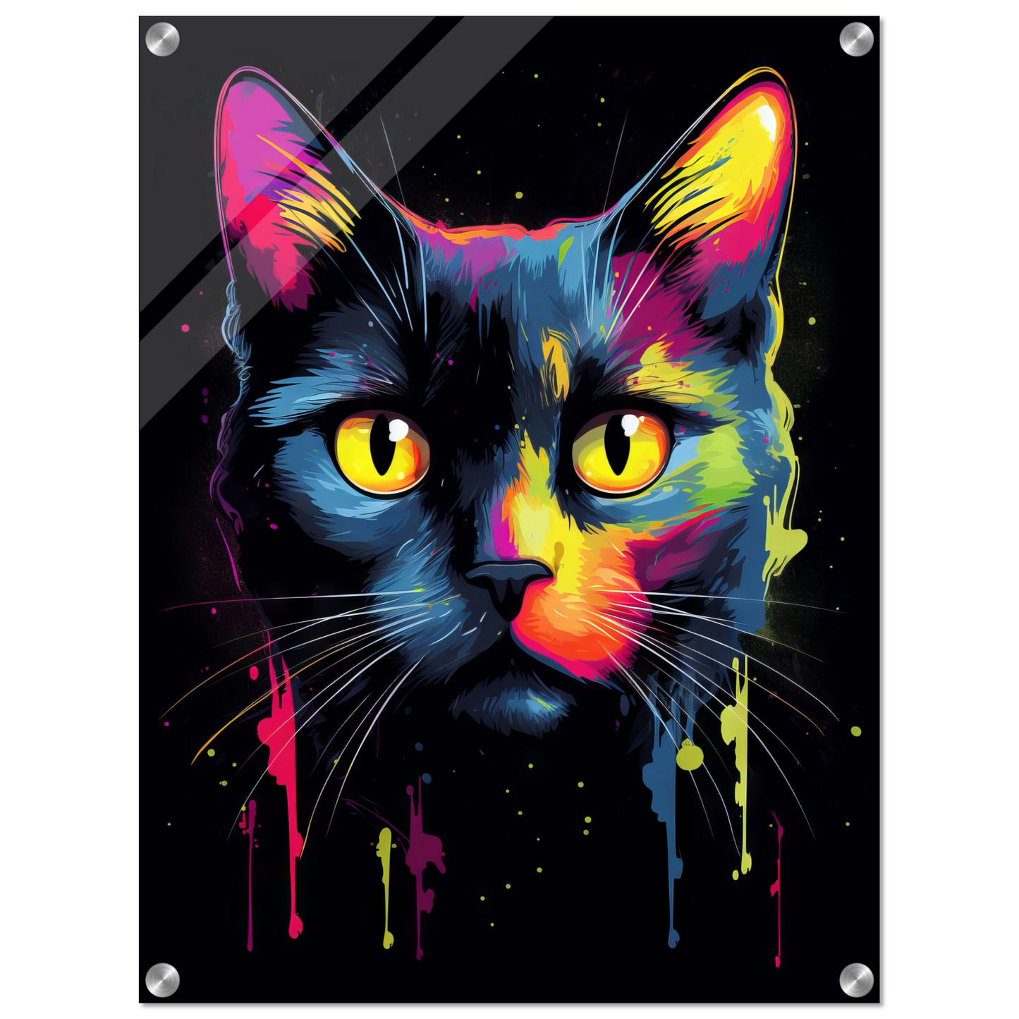 Katze Schwarz (Pop-Art) (CAT91)