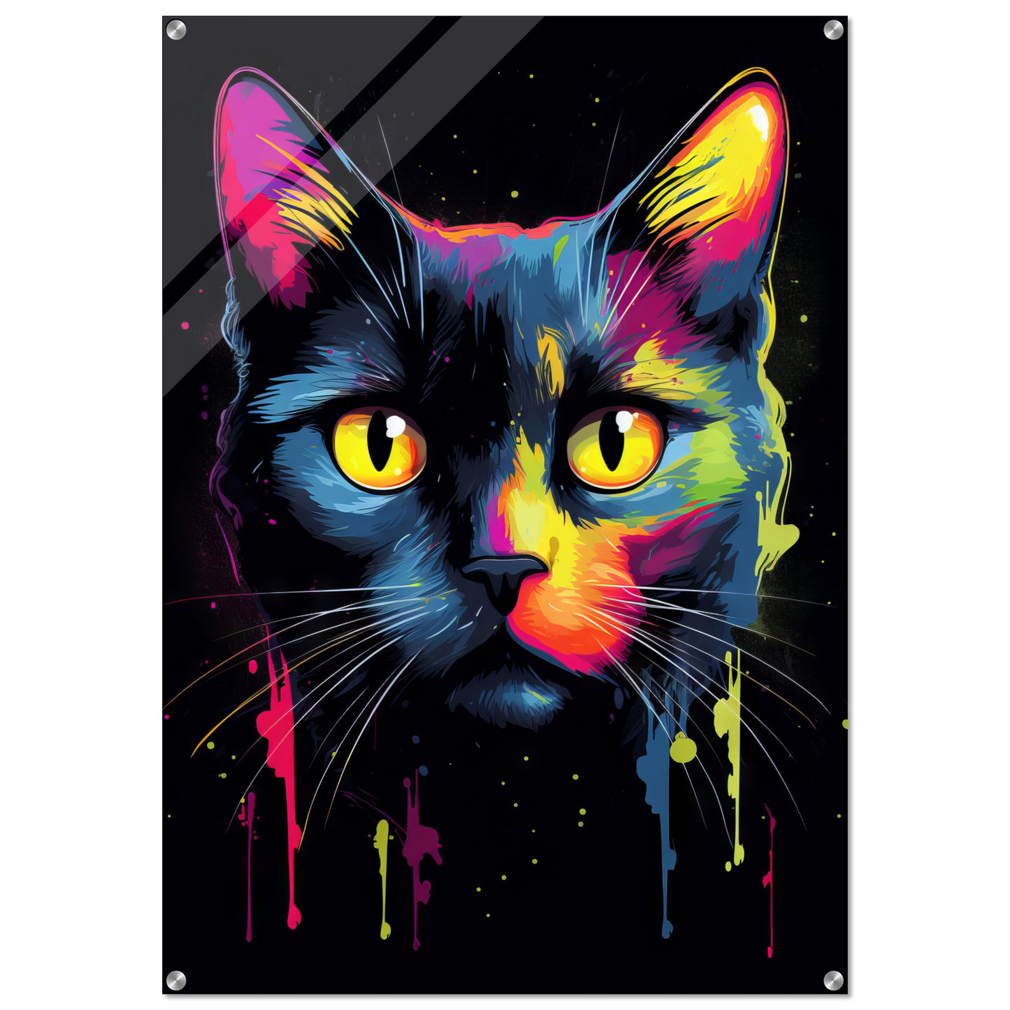 Katze Schwarz (Pop-Art) (CAT91)