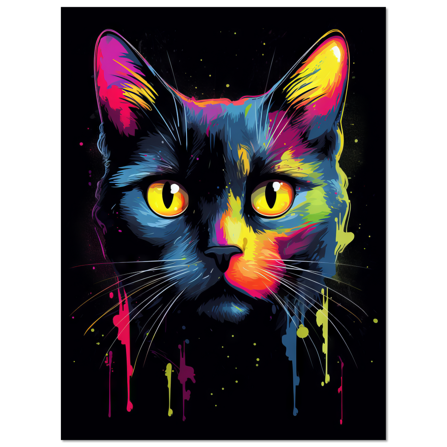 Katze Schwarz (Pop-Art) (CAT91)