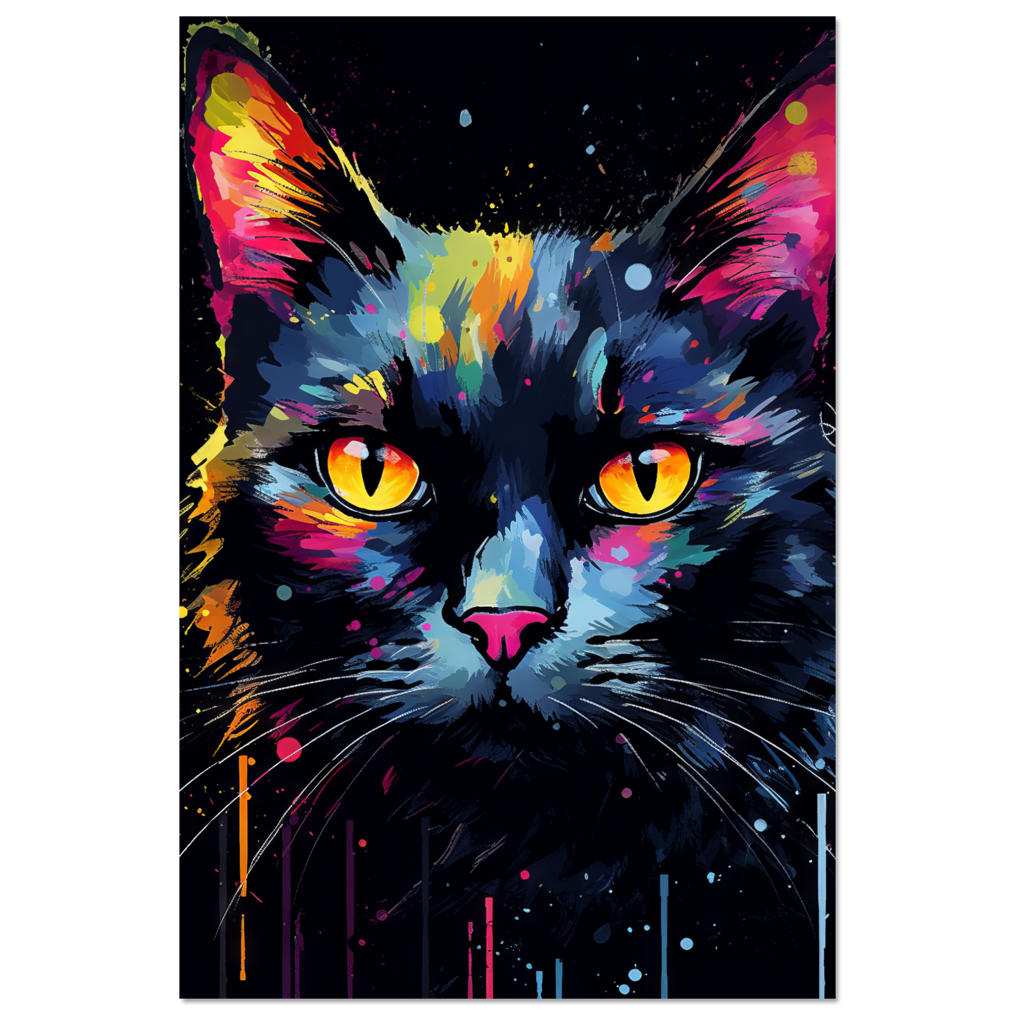 Katze Schwarz (Pop-Art) (CAT92)