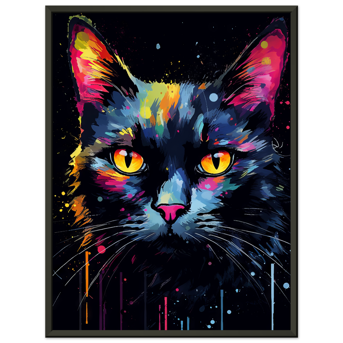 Katze Schwarz (Pop-Art) (CAT92)